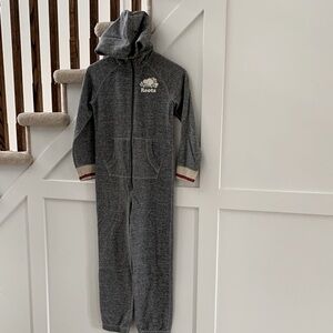 Roots Salt and Pepper Hooded Cabin Onesie Kids Size L